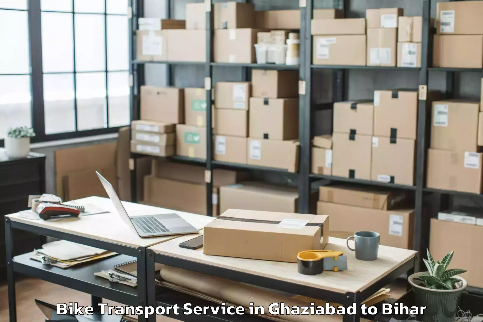 Professional Ghaziabad to Parbalpur Bike Transport